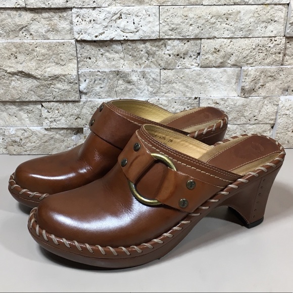 frye clogs and mules